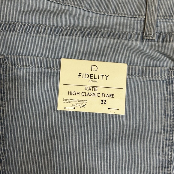 FIDELITY Denim Katie High Classic Flare Jeans Summer Stripe SZ 32 - Picture 4 of 6